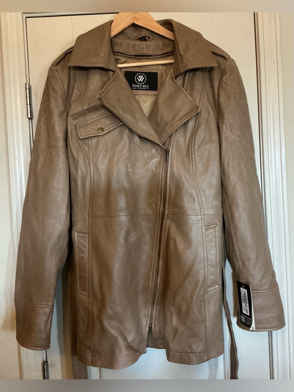Women's Whet Blu Leather Trench Coat/ size 3X